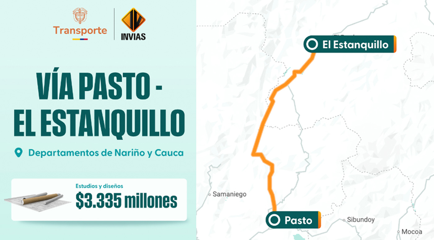 Colombia adjudica estudios y diseños del proyecto Pasto – El Estanquillo